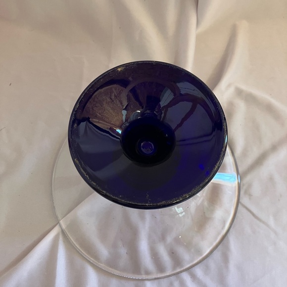 Elegant Glass Compote with Navy Base - Picture 4 of 9